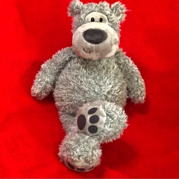 Gund Other - 𝅺GUND Grey Plush Potbelly Slouchers Shaggy Teddy Bear 20” Rare Stuffed Animal